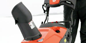 gas single stage snow blower chute rotation